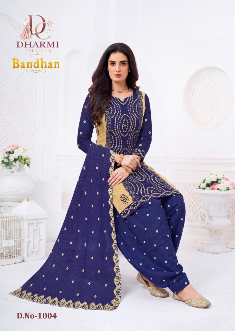 Bandhan Vol 1 By Dharmi Cotton Printed Dress Material 
